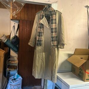 Vintage London Fog Wool Lined Trench Coat. With Scarf!